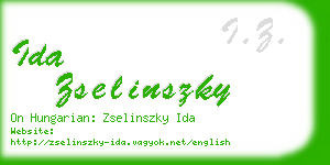 ida zselinszky business card